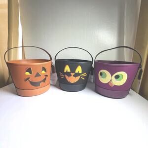 SET OF 3 COACH Trick Or Treat Cat Pumpkin Owl Halloween Buckets Bags NWT